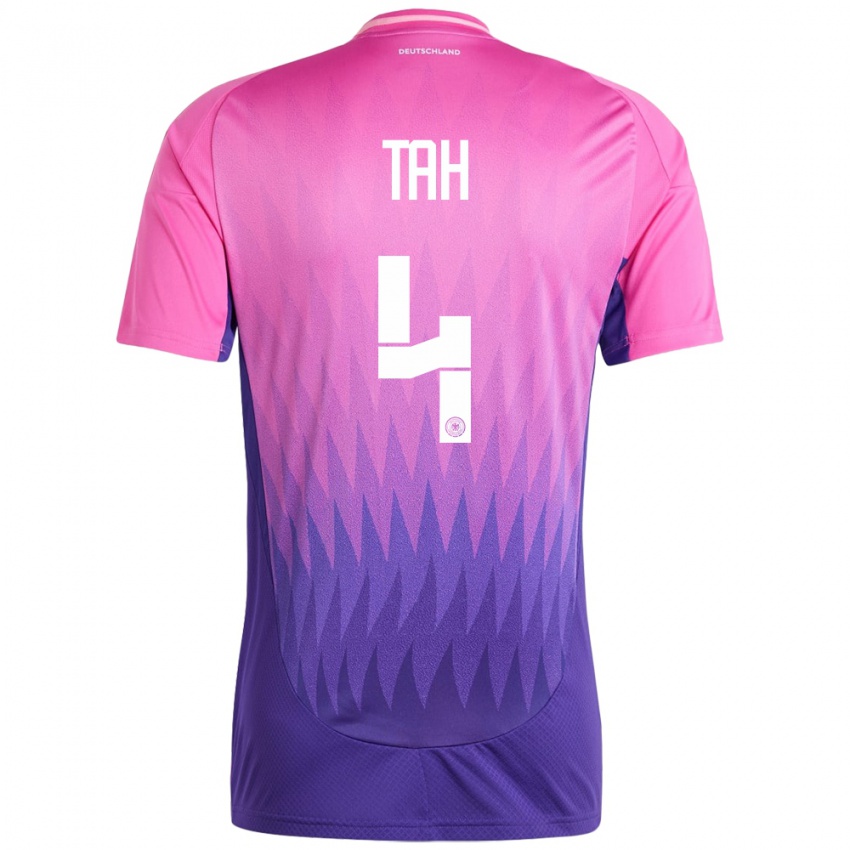 Børn Tyskland Jonathan Tah #4 Pink Lilla Udebane Spillertrøjer 24-26 Trøje T-Shirt