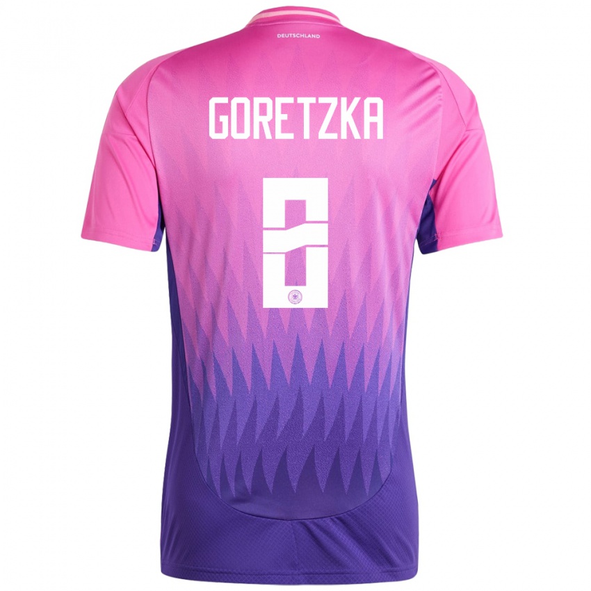 Børn Tyskland Leon Goretzka #8 Pink Lilla Udebane Spillertrøjer 24-26 Trøje T-Shirt