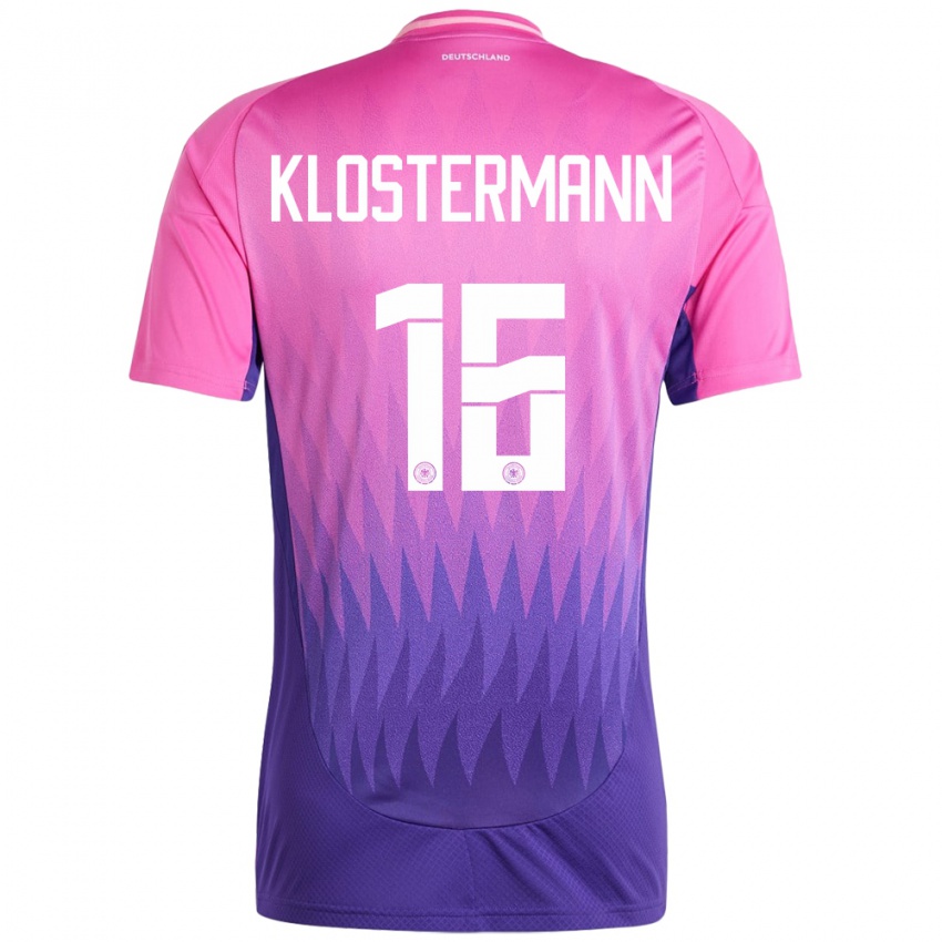Børn Tyskland Lukas Klostermann #16 Pink Lilla Udebane Spillertrøjer 24-26 Trøje T-Shirt