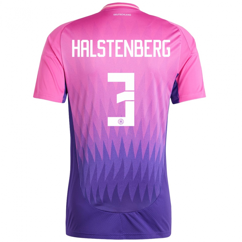 Børn Tyskland Marcel Halstenberg #3 Pink Lilla Udebane Spillertrøjer 24-26 Trøje T-Shirt
