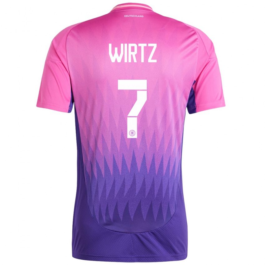 Børn Tyskland Florian Wirtz #7 Pink Lilla Udebane Spillertrøjer 24-26 Trøje T-Shirt