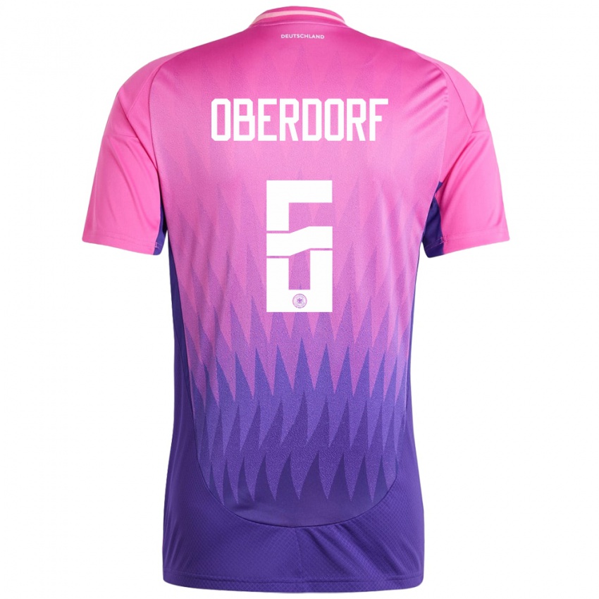 Børn Tyskland Lena Oberdorf #6 Pink Lilla Udebane Spillertrøjer 24-26 Trøje T-Shirt