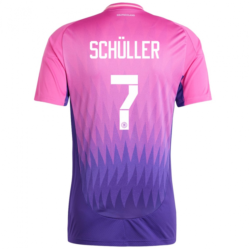 Børn Tyskland Lea Schuller #7 Pink Lilla Udebane Spillertrøjer 24-26 Trøje T-Shirt