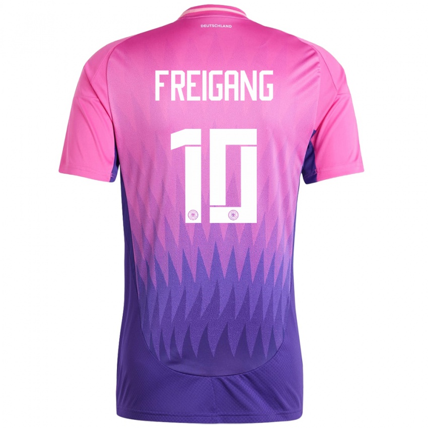 Børn Tyskland Laura Freigang #10 Pink Lilla Udebane Spillertrøjer 24-26 Trøje T-Shirt