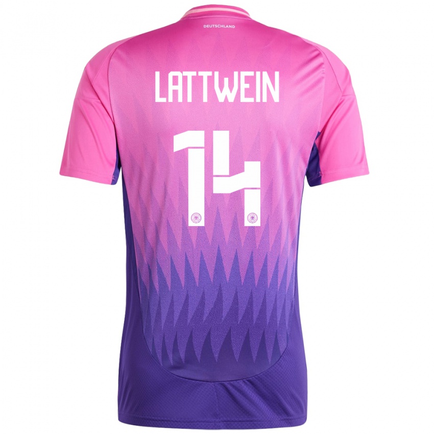 Børn Tyskland Lena Lattwein #14 Pink Lilla Udebane Spillertrøjer 24-26 Trøje T-Shirt