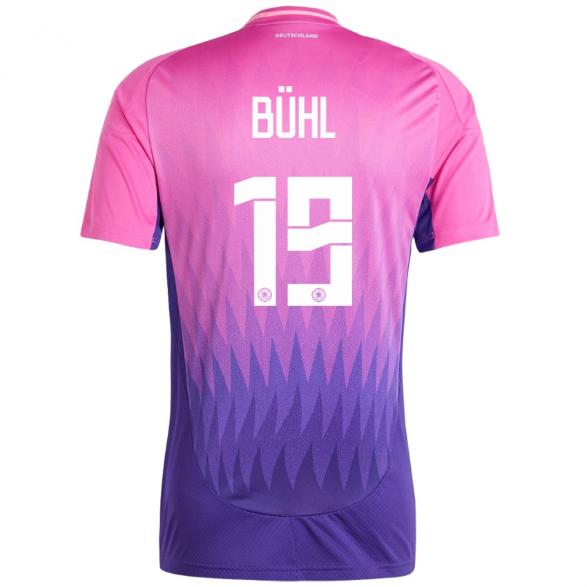 Børn Tyskland Klara Buhl #19 Pink Lilla Udebane Spillertrøjer 24-26 Trøje T-Shirt