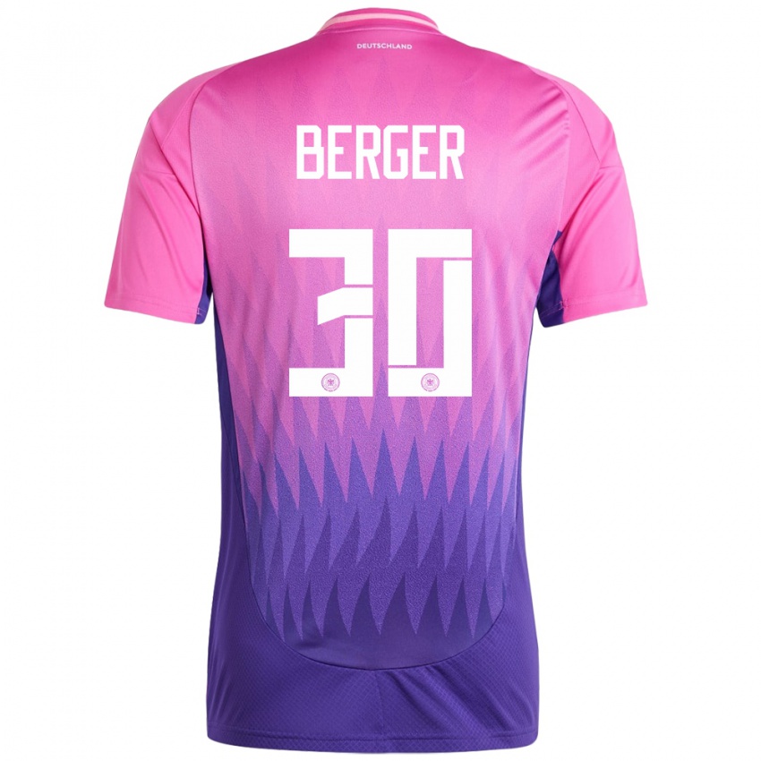 Børn Tyskland Ann Katrin Berger #30 Pink Lilla Udebane Spillertrøjer 24-26 Trøje T-Shirt
