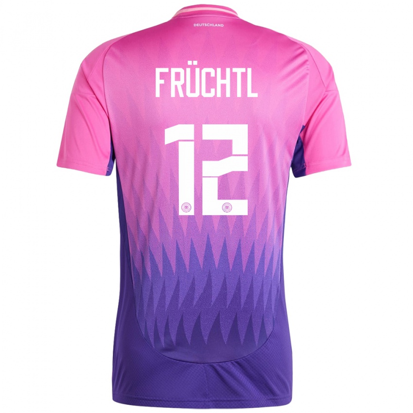 Børn Tyskland Christian Fruchtl #12 Pink Lilla Udebane Spillertrøjer 24-26 Trøje T-Shirt