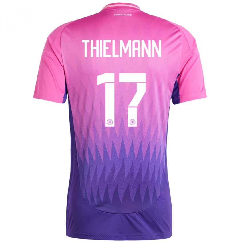Børn Tyskland Jan Thielmann #17 Pink Lilla Udebane Spillertrøjer 24-26 Trøje T-Shirt