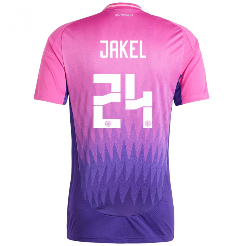 Børn Tyskland Frederik Jakel #24 Pink Lilla Udebane Spillertrøjer 24-26 Trøje T-Shirt