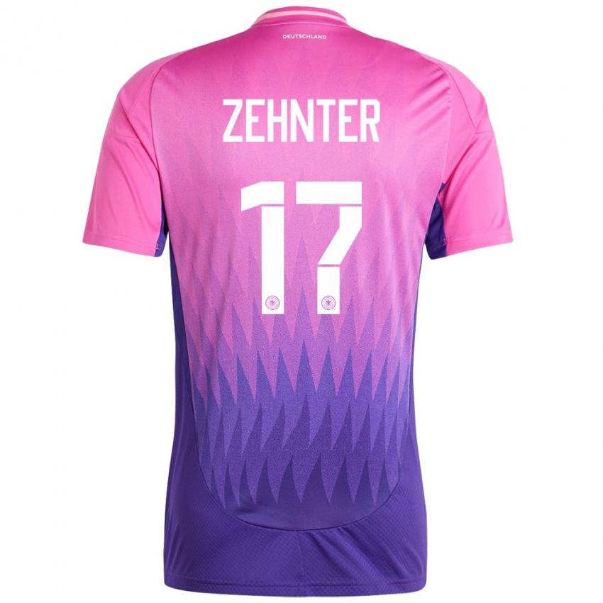 Børn Tyskland Aaron Zehnter #17 Pink Lilla Udebane Spillertrøjer 24-26 Trøje T-Shirt