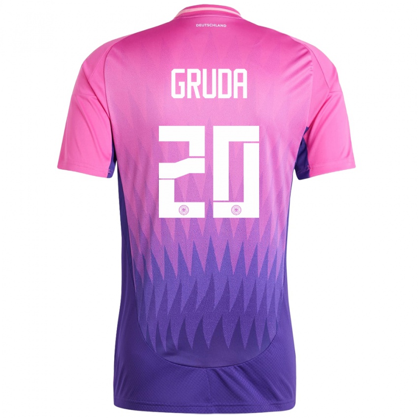 Børn Tyskland Brajan Gruda #20 Pink Lilla Udebane Spillertrøjer 24-26 Trøje T-Shirt