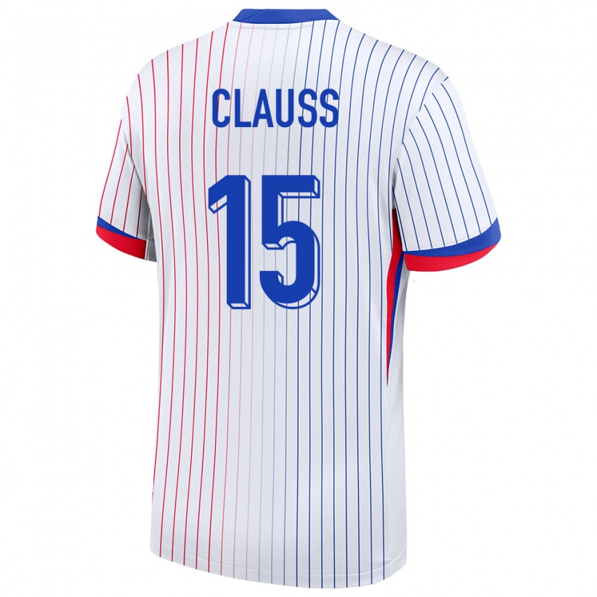 Børn Frankrig Jonathan Clauss #15 Hvid Udebane Spillertrøjer 24-26 Trøje T-Shirt