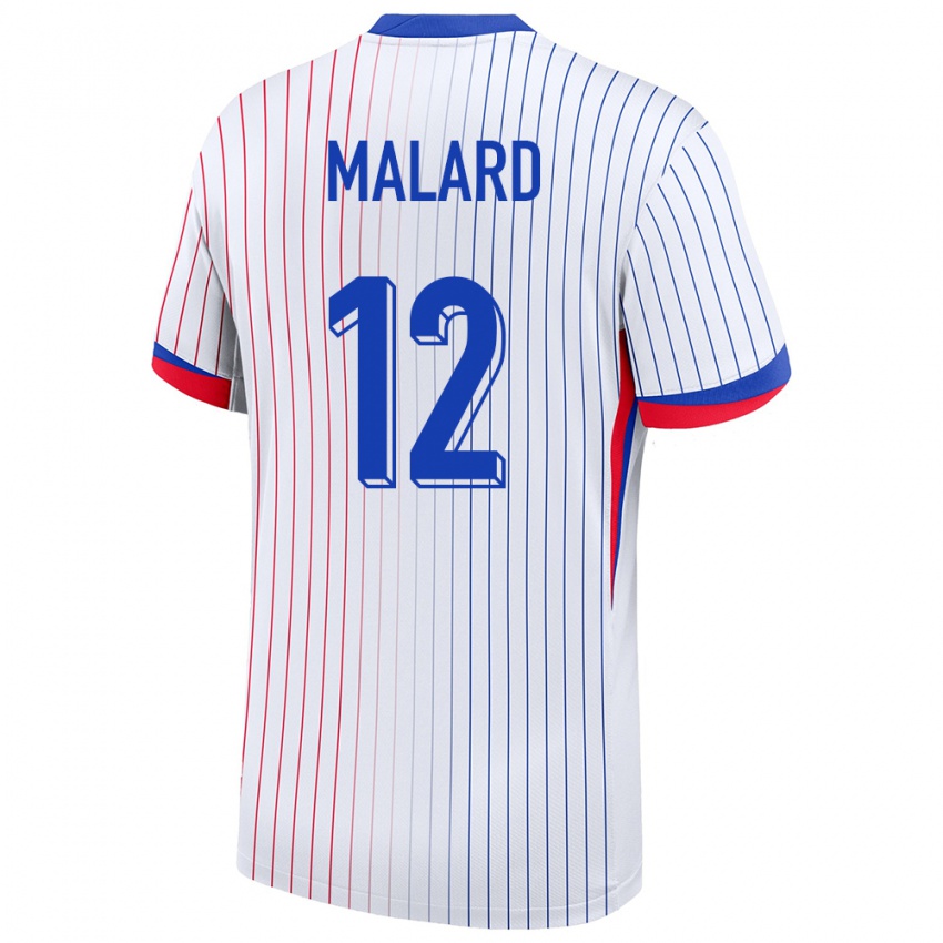 Børn Frankrig Melvine Malard #12 Hvid Udebane Spillertrøjer 24-26 Trøje T-Shirt