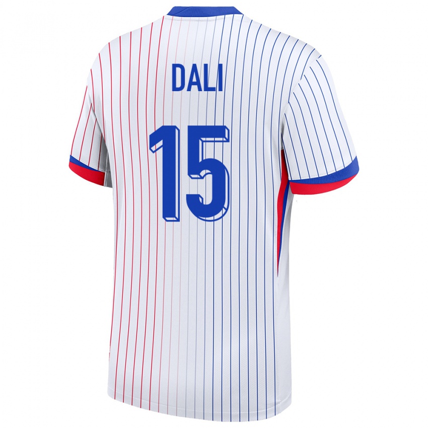 Børn Frankrig Kenza Dali #15 Hvid Udebane Spillertrøjer 24-26 Trøje T-Shirt
