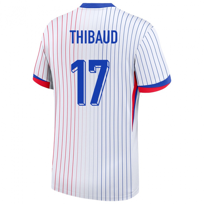 Børn Frankrig Julie Thibaud #17 Hvid Udebane Spillertrøjer 24-26 Trøje T-Shirt