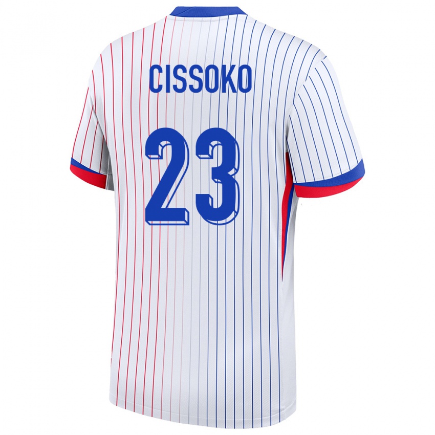 Børn Frankrig Hawa Cissoko #23 Hvid Udebane Spillertrøjer 24-26 Trøje T-Shirt