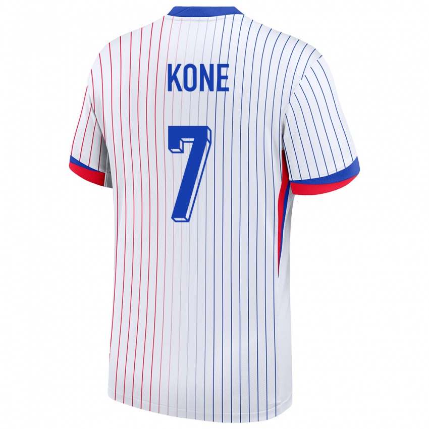 Børn Frankrig Kouadio Kone #7 Hvid Udebane Spillertrøjer 24-26 Trøje T-Shirt