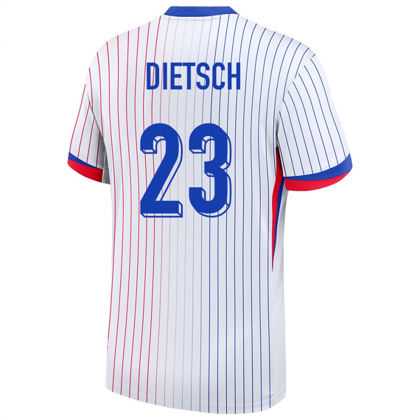 Børn Frankrig Guillaume Dietsch #23 Hvid Udebane Spillertrøjer 24-26 Trøje T-Shirt