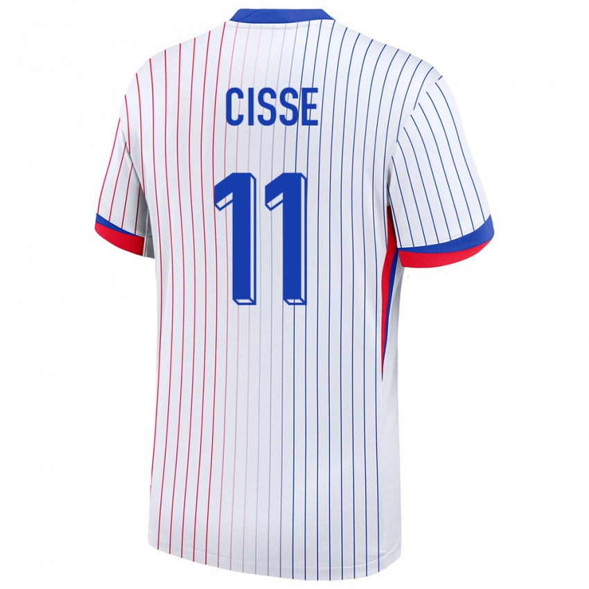 Børn Frankrig Lamine Cisse #11 Hvid Udebane Spillertrøjer 24-26 Trøje T-Shirt
