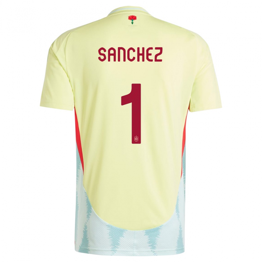 Børn Spanien Robert Sanchez #1 Gul Udebane Spillertrøjer 24-26 Trøje T-Shirt