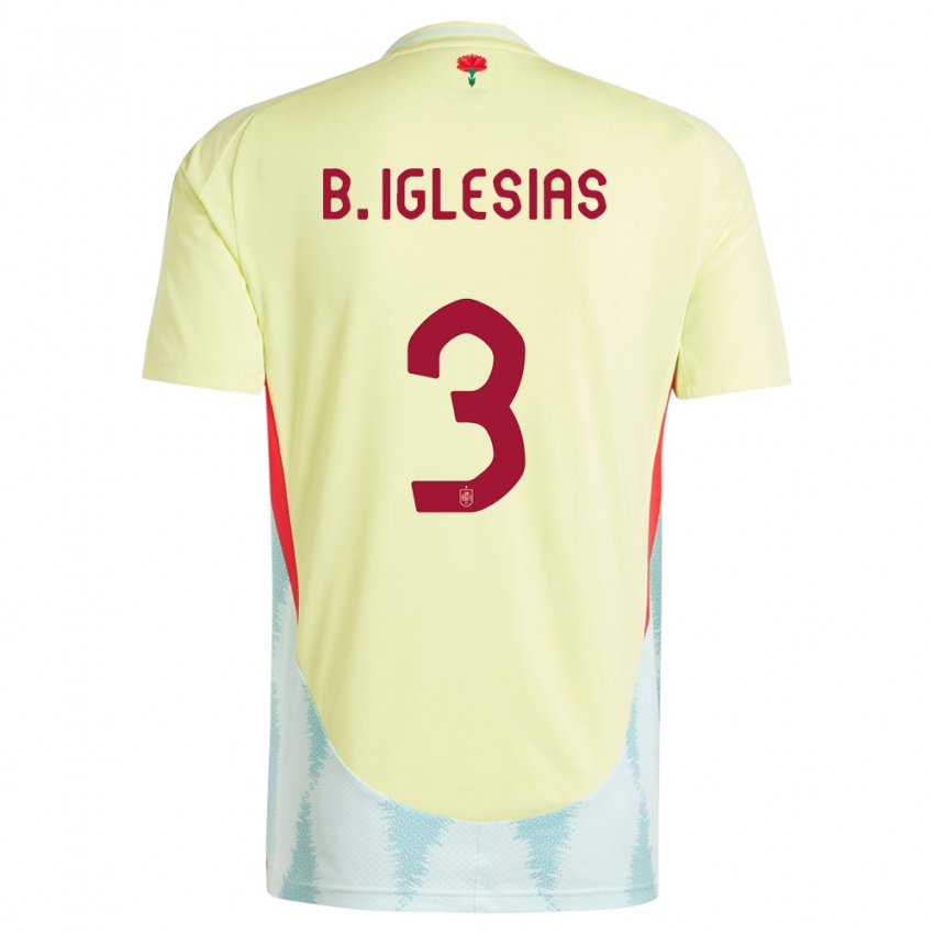 Børn Spanien Borja Iglesias #3 Gul Udebane Spillertrøjer 24-26 Trøje T-Shirt