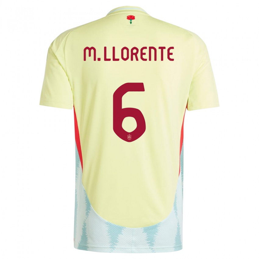 Børn Spanien Marcos Llorente #6 Gul Udebane Spillertrøjer 24-26 Trøje T-Shirt
