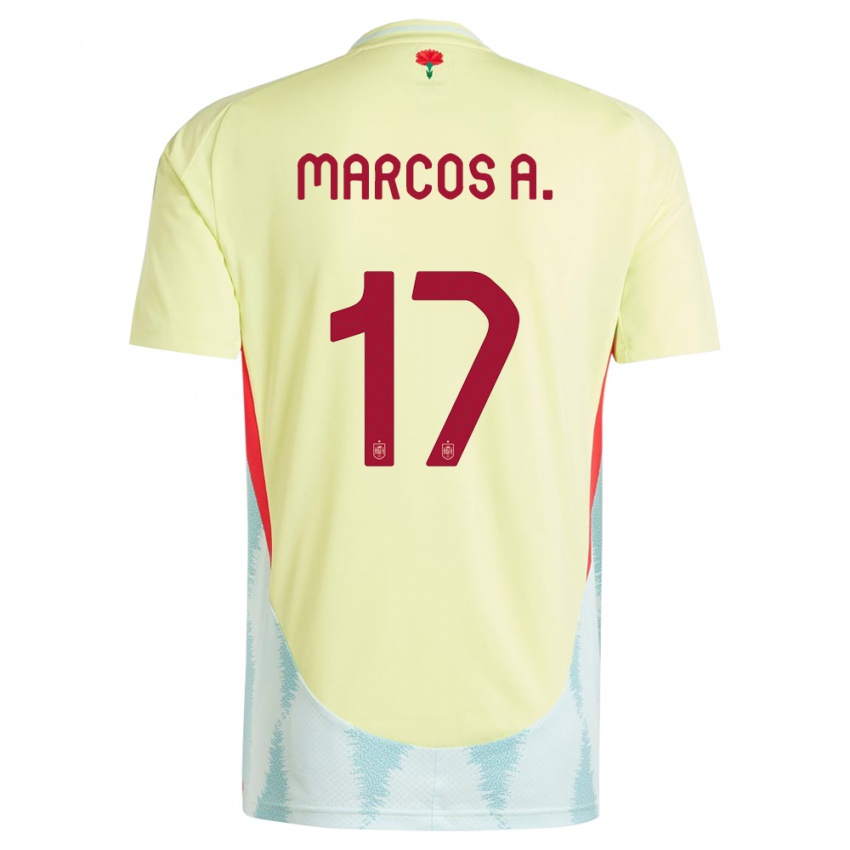 Børn Spanien Marcos Alonso #17 Gul Udebane Spillertrøjer 24-26 Trøje T-Shirt