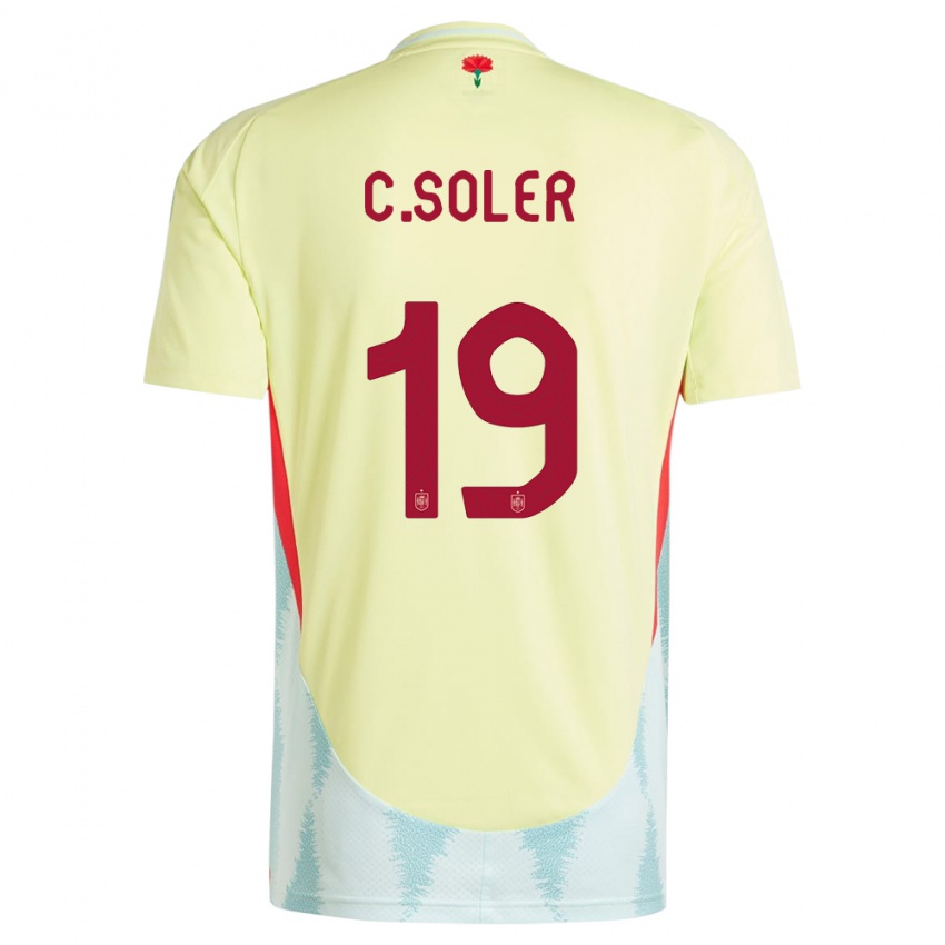 Børn Spanien Carlos Soler #19 Gul Udebane Spillertrøjer 24-26 Trøje T-Shirt
