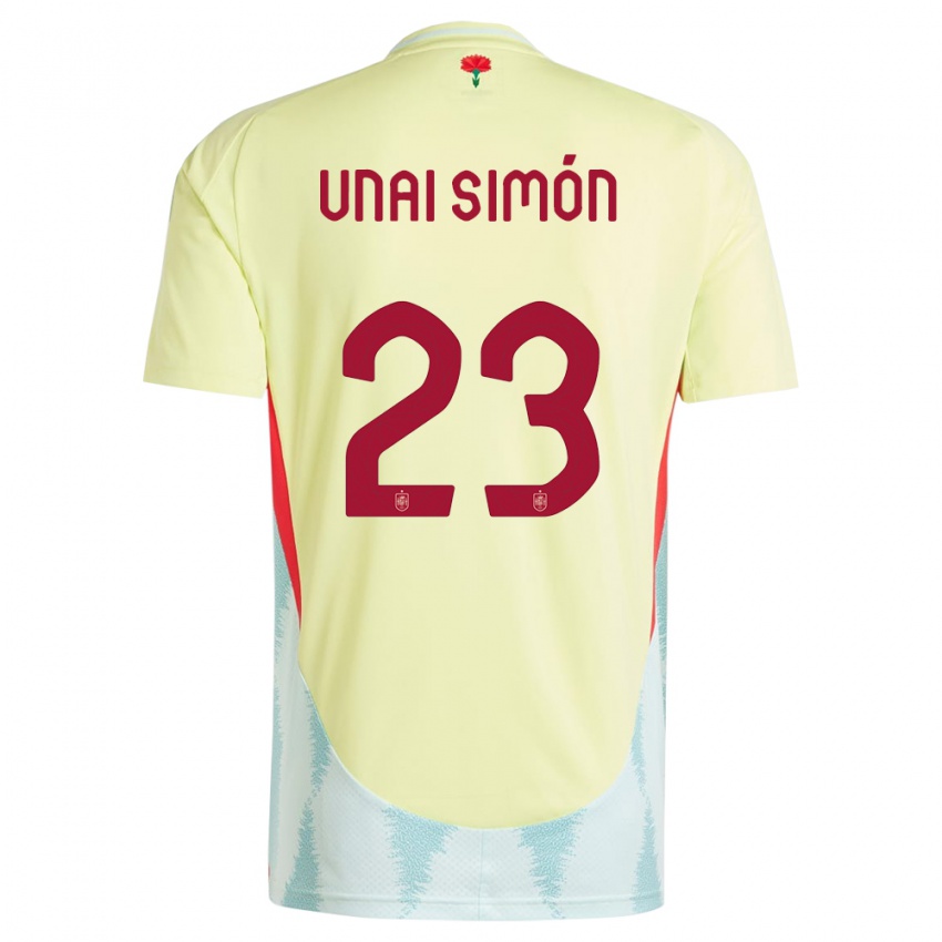 Børn Spanien Unai Simon #23 Gul Udebane Spillertrøjer 24-26 Trøje T-Shirt