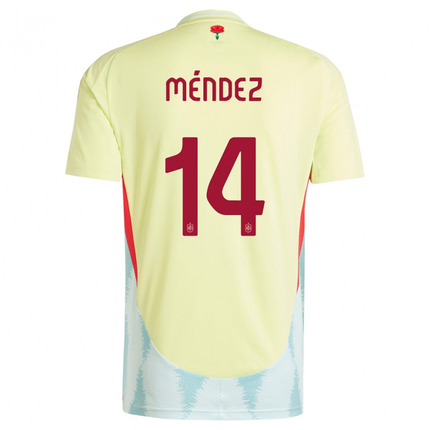 Børn Spanien Maria Mendez #14 Gul Udebane Spillertrøjer 24-26 Trøje T-Shirt