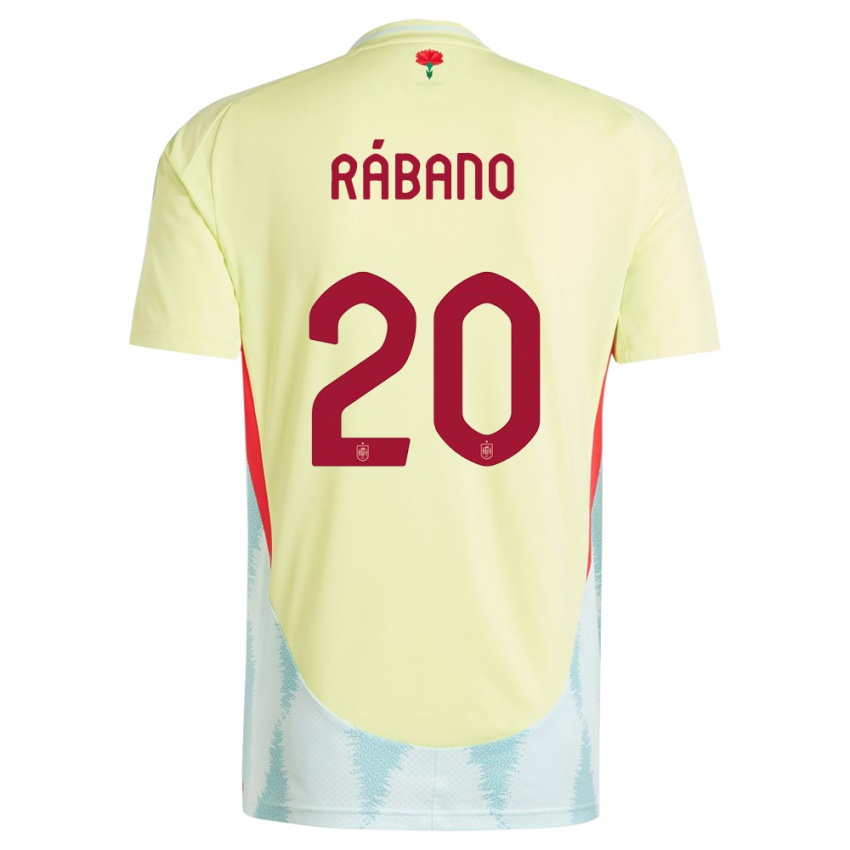 Børn Spanien Nuria Rabano #20 Gul Udebane Spillertrøjer 24-26 Trøje T-Shirt