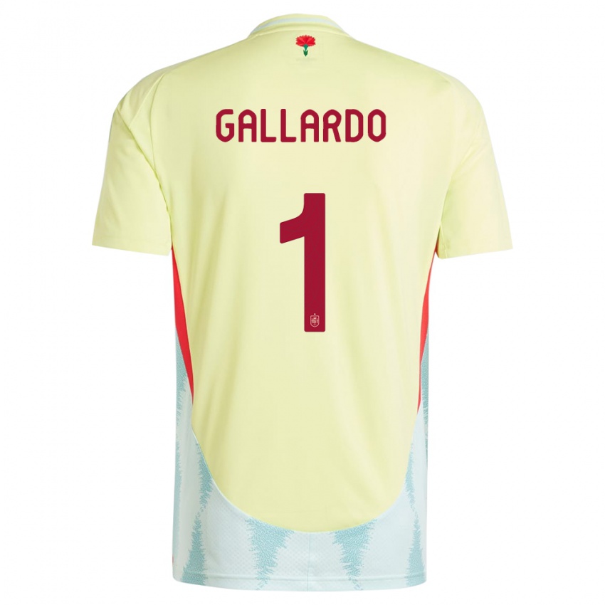 Børn Spanien Dolores Gallardo #1 Gul Udebane Spillertrøjer 24-26 Trøje T-Shirt