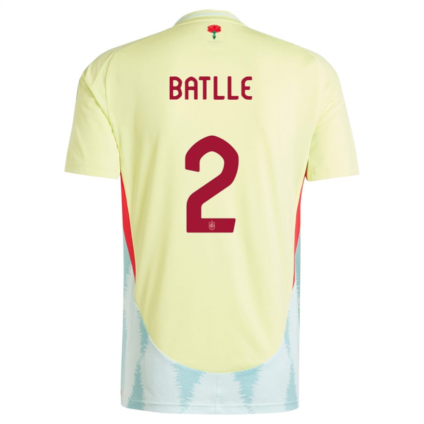 Børn Spanien Ona Batlle #2 Gul Udebane Spillertrøjer 24-26 Trøje T-Shirt