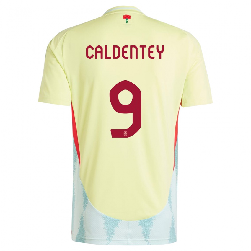 Børn Spanien Mariona Caldentey #9 Gul Udebane Spillertrøjer 24-26 Trøje T-Shirt