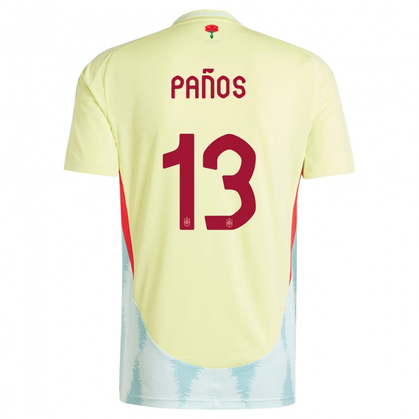 Børn Spanien Sandra Panos #13 Gul Udebane Spillertrøjer 24-26 Trøje T-Shirt