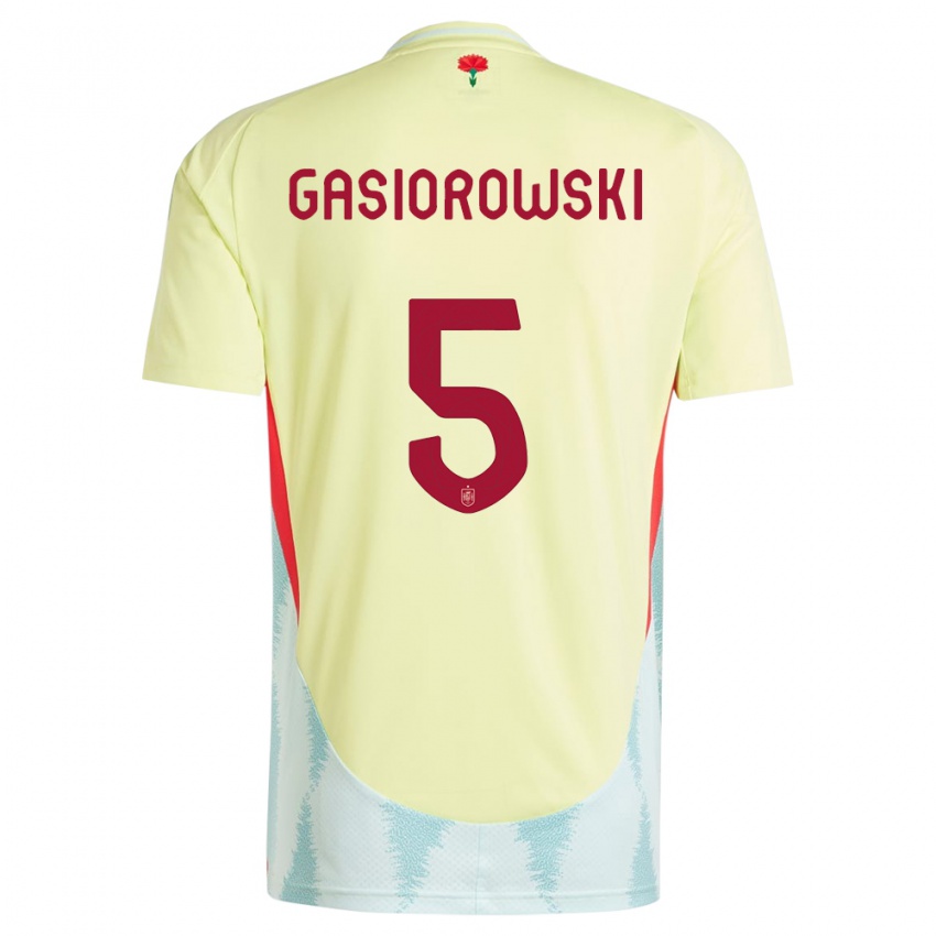 Børn Spanien Yarek Gasiorowski #5 Gul Udebane Spillertrøjer 24-26 Trøje T-Shirt