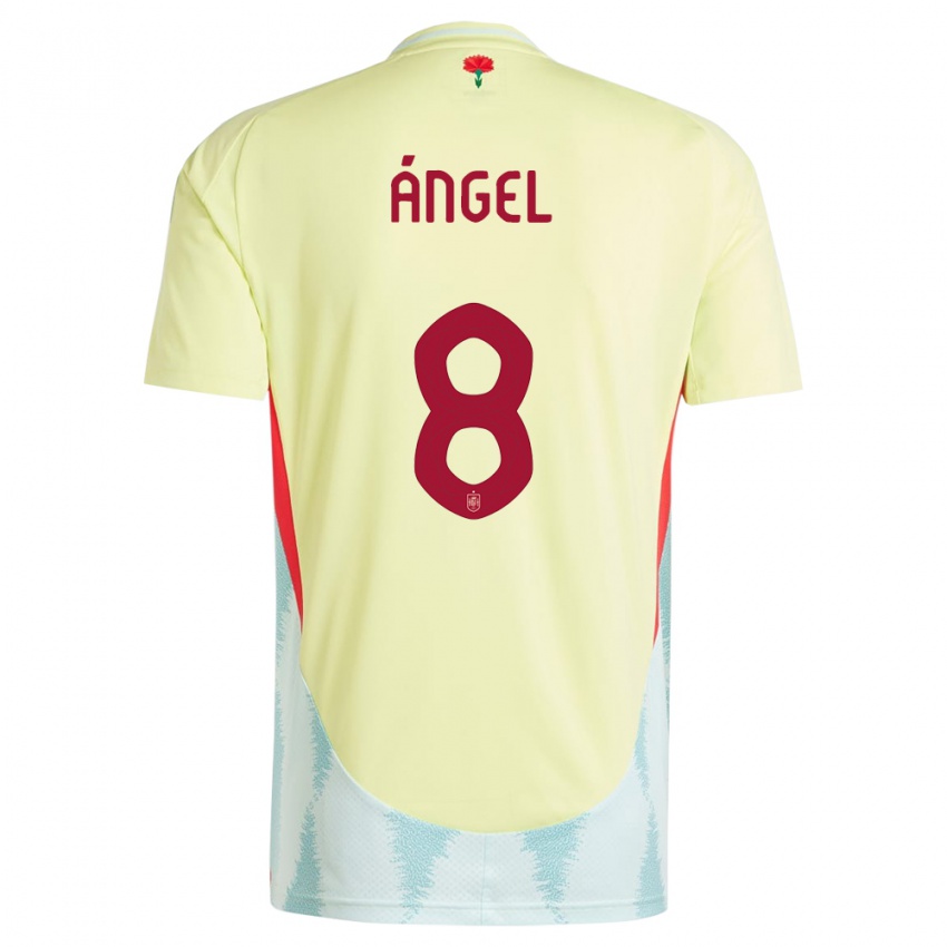 Børn Spanien Manuel Angel #8 Gul Udebane Spillertrøjer 24-26 Trøje T-Shirt
