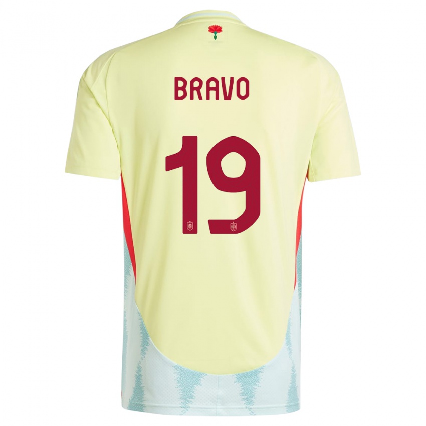 Børn Spanien Iker Bravo #19 Gul Udebane Spillertrøjer 24-26 Trøje T-Shirt