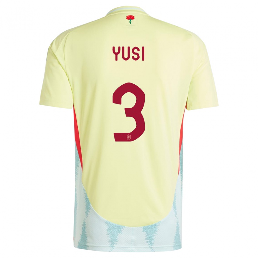 Børn Spanien Yusi #3 Gul Udebane Spillertrøjer 24-26 Trøje T-Shirt