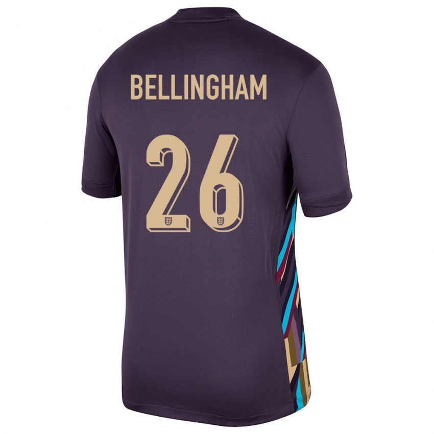 Børn England Jude Bellingham #26 Mørk Rosin Udebane Spillertrøjer 24-26 Trøje T-Shirt