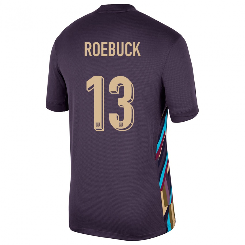 Børn England Ellie Roebuck #13 Mørk Rosin Udebane Spillertrøjer 24-26 Trøje T-Shirt