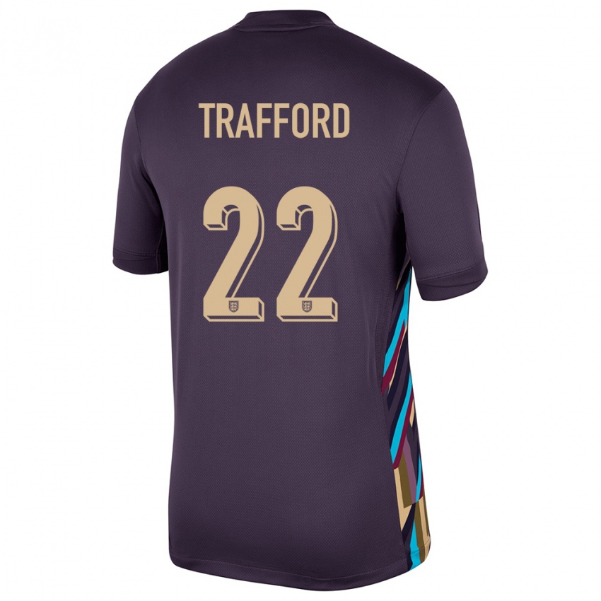 Børn England James Trafford #22 Mørk Rosin Udebane Spillertrøjer 24-26 Trøje T-Shirt