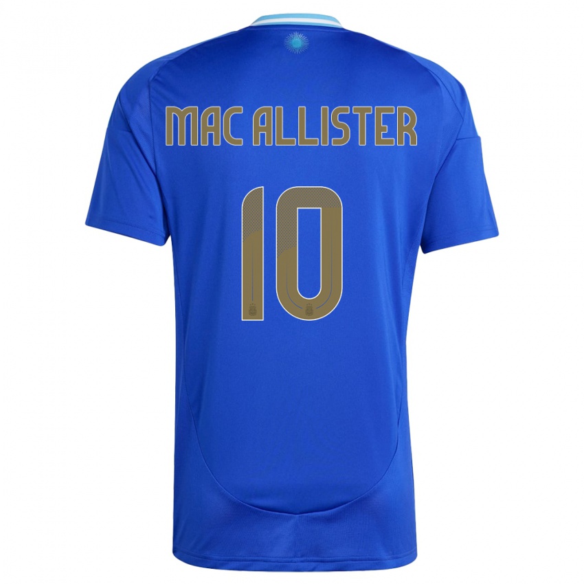 Børn Argentina Alexis Mac Allister #10 Blå Udebane Spillertrøjer 24-26 Trøje T-Shirt