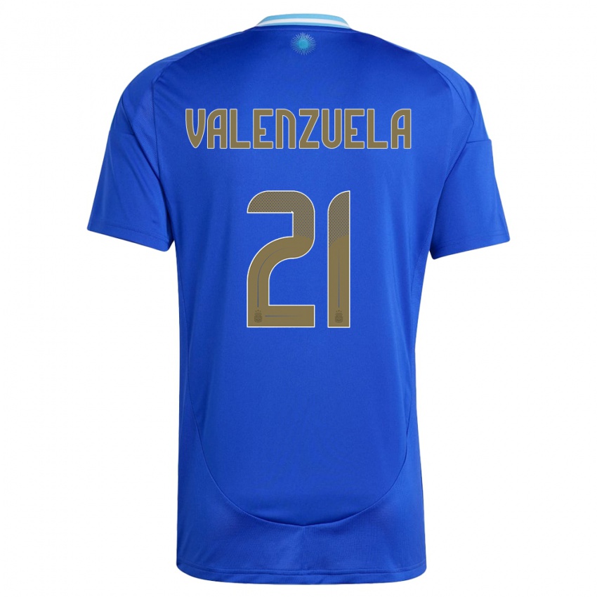 Børn Argentina Fernando Valenzuela #21 Blå Udebane Spillertrøjer 24-26 Trøje T-Shirt