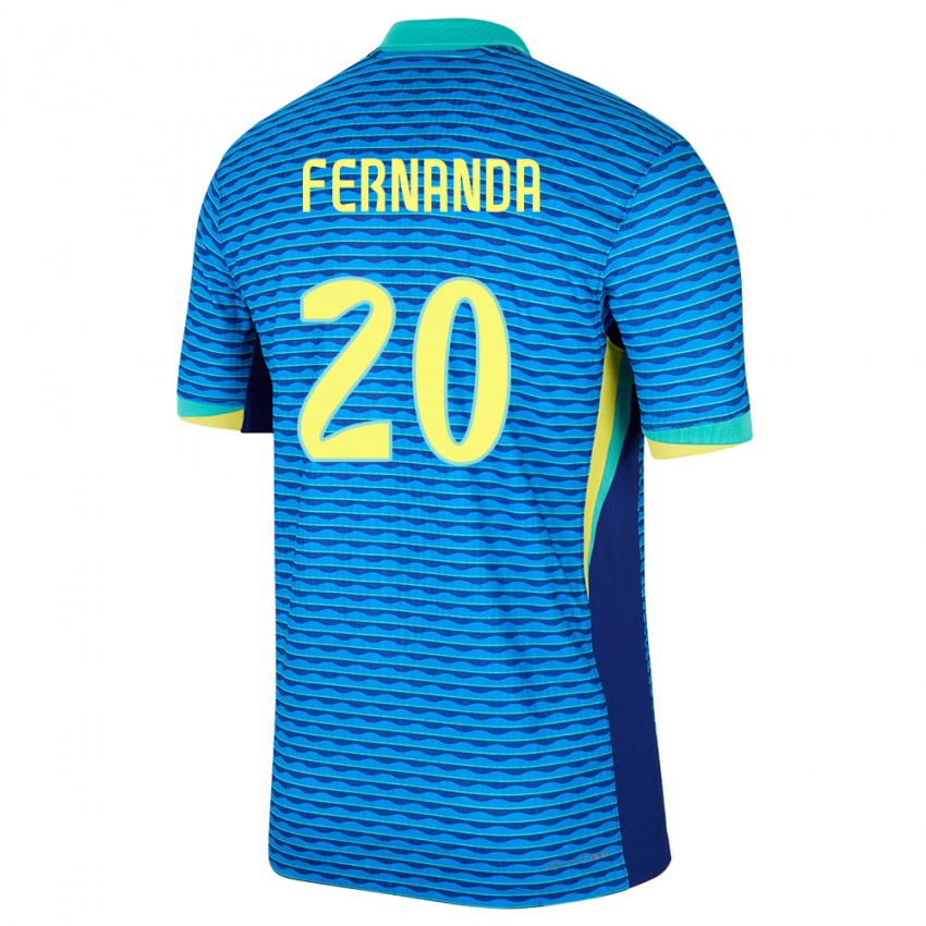 Børn Brasilien Fernanda Palermo #20 Blå Udebane Spillertrøjer 24-26 Trøje T-Shirt