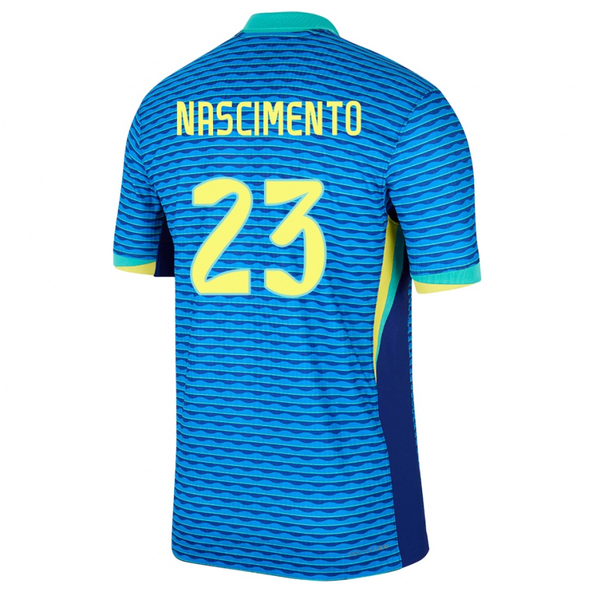Børn Brasilien Matheus Nascimento #23 Blå Udebane Spillertrøjer 24-26 Trøje T-Shirt