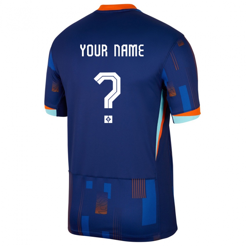 Børn Holland Dit Navn #0 Blå Udebane Spillertrøjer 24-26 Trøje T-Shirt