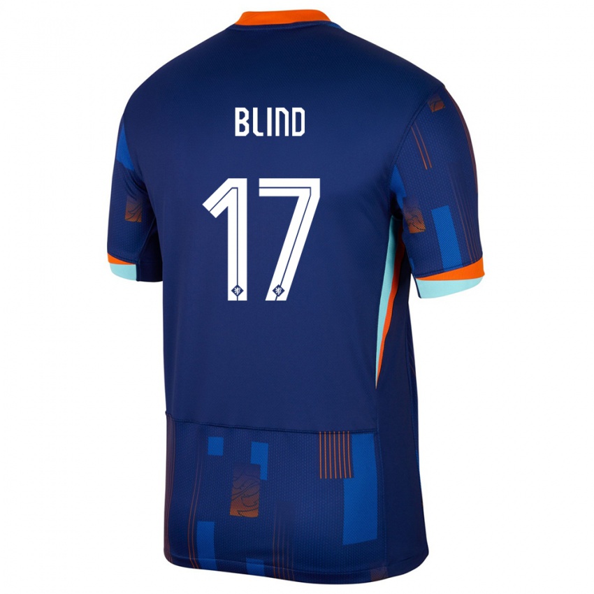 Børn Holland Daley Blind #17 Blå Udebane Spillertrøjer 24-26 Trøje T-Shirt