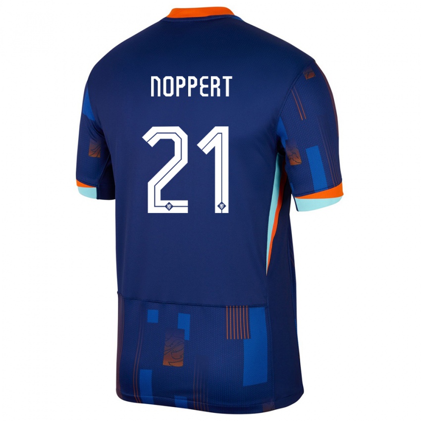 Børn Holland Andries Noppert #21 Blå Udebane Spillertrøjer 24-26 Trøje T-Shirt